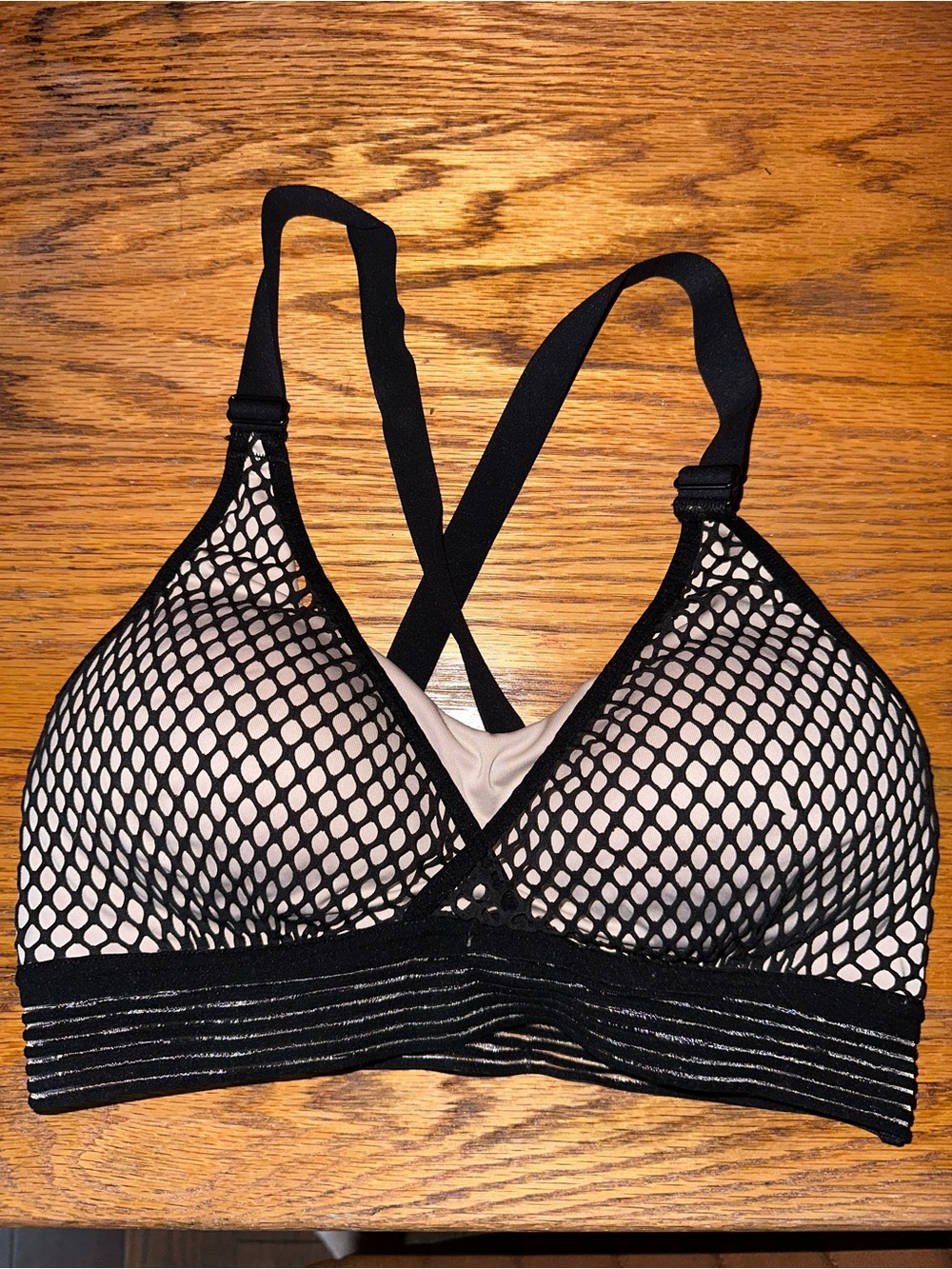 Victoria's Secret Black Fishnet Bralette with Nude Lining